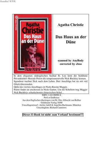 Agatha Christie: Das Haus an der Düne (German language, 1979, Wilhelm Goldmann)